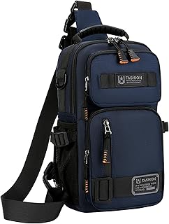 O-TBOST Crossbody Sling Backpack Sling Bag for Men Travel Hiking Chest Bag Daypack (Blue)