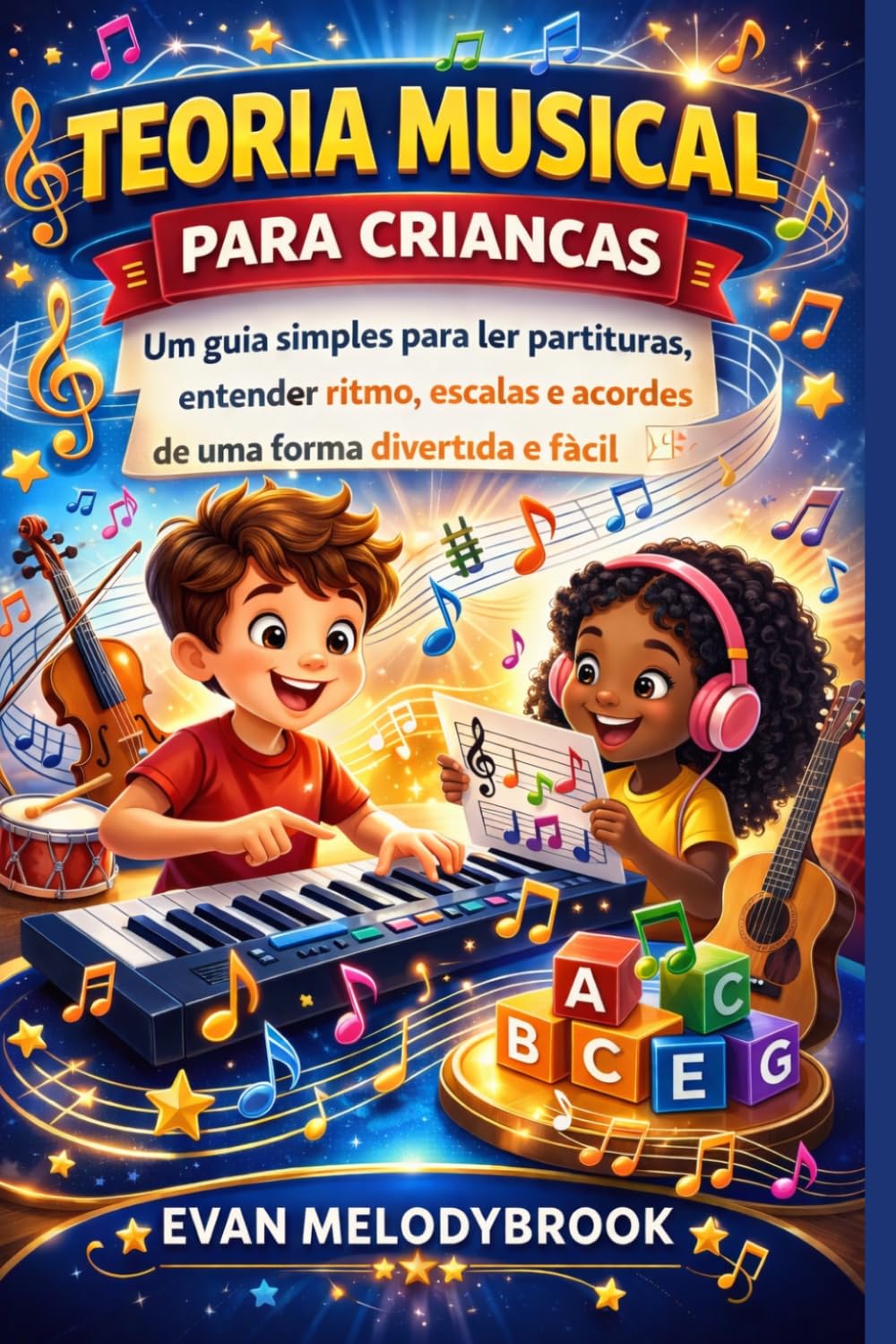 TEORIA MUSICAL PARA CRIANÇAS: Um guia simples para ler partituras, entender ritmo, escalas e acordes de uma forma divertida e fácil.