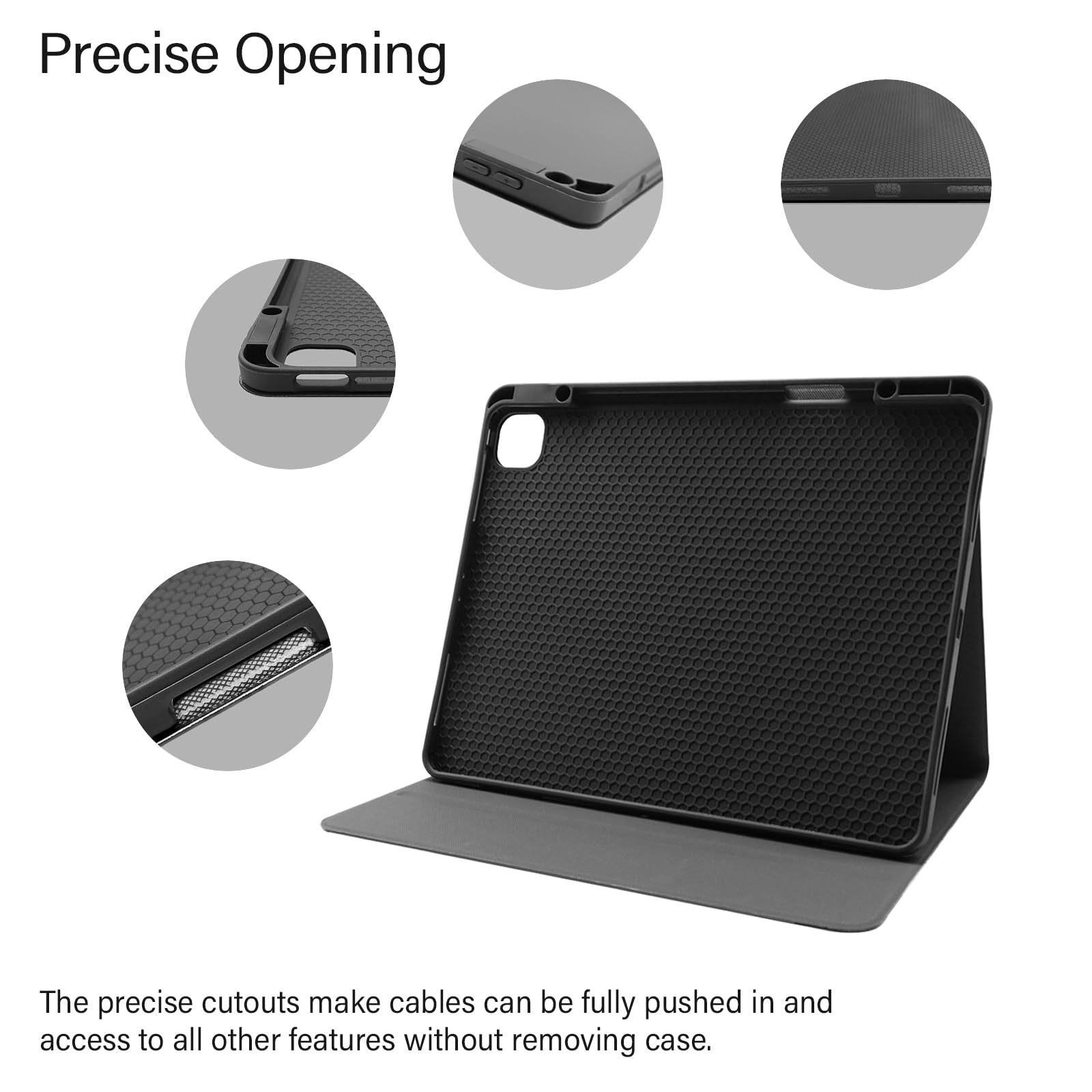 Berkin Arts Para IPad Pro 2ª/3ª/4ª Generación Para (11 Pulgada) 2022 2021 2020 Estuche De Folio De Cuero Premium Arte Patrón Floral De Neón Patrón De Flores Oscuras