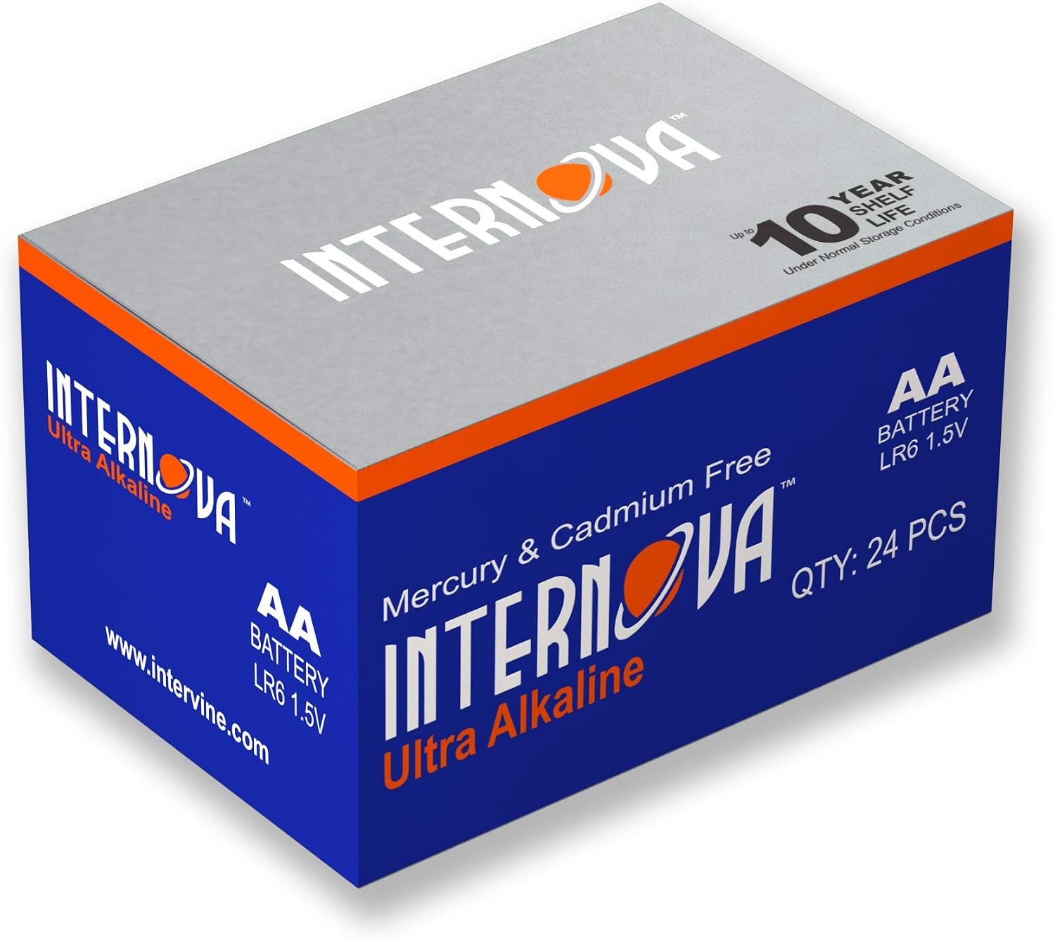 INTERNOVA ® AA Batteries 24 Pack+, LR6 1.5V Cell High Performance Alkaline Batteries, Easy to Open Double A 24 Count Pack