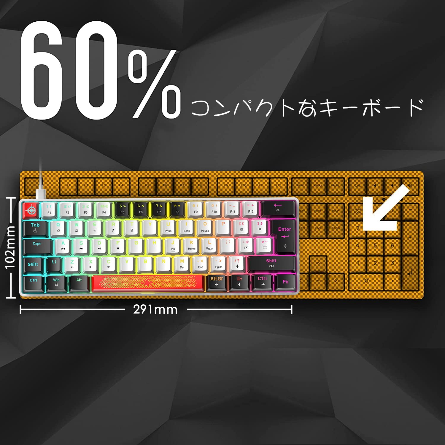 Amazon | ゲーミングキーボード メカニカルキーボード テンキーレス 61