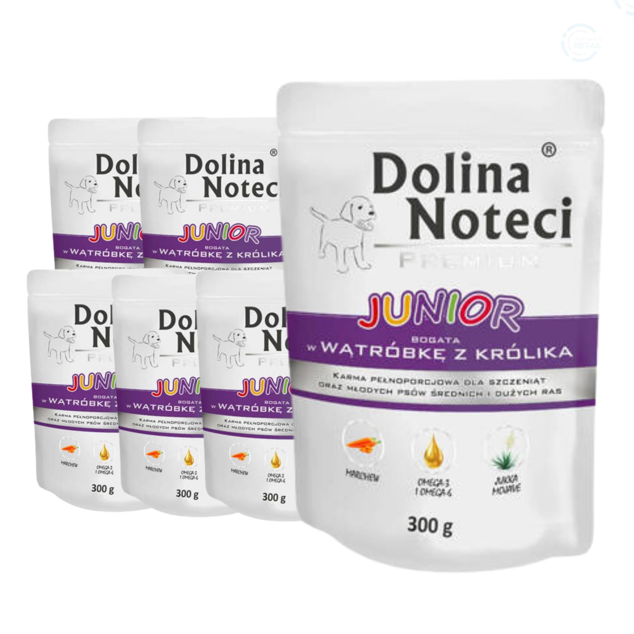 Dolina Noteci Premium Give Your Puppy the Best Start with Junior Wet Dog Food Loaded with Nutrients, Essential Proteins & Pure Natural Goodness! (Rabbit Liver, 6x300g) — image 1