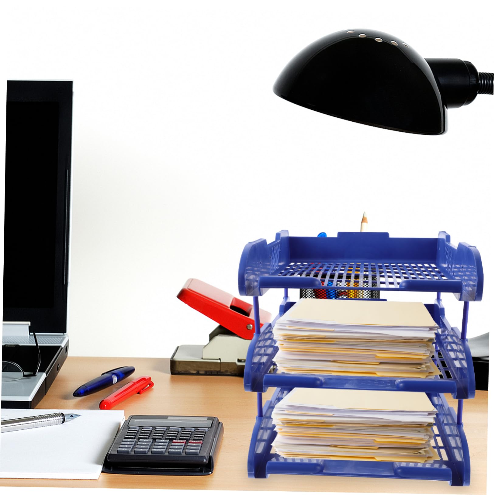 DOITOOL File Organizer Tray Desktop Storage Rack for Papers Magazines and Documents Space Saving File Holder for Office Use Design