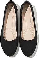 Shupua Women's Suede Ballet Flats: Comfortable Round Toe Ballerina Dress Shoes for Work & All-Day Wear