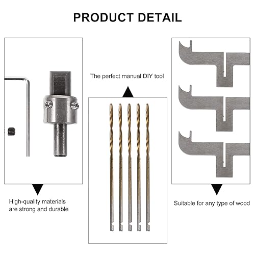 Miniatura 4 de Juego de brocas para pulsera, juego de fresado de madera para pulsera, juego de cortador de fresado, pulsera de madera de acero alto, cuchillas, kit
