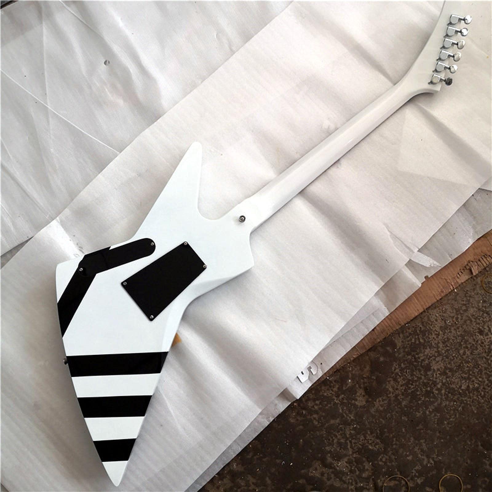 Chitarra elettrica di forma irregolare/chitarra dipinta a mano 38 pollici bianca