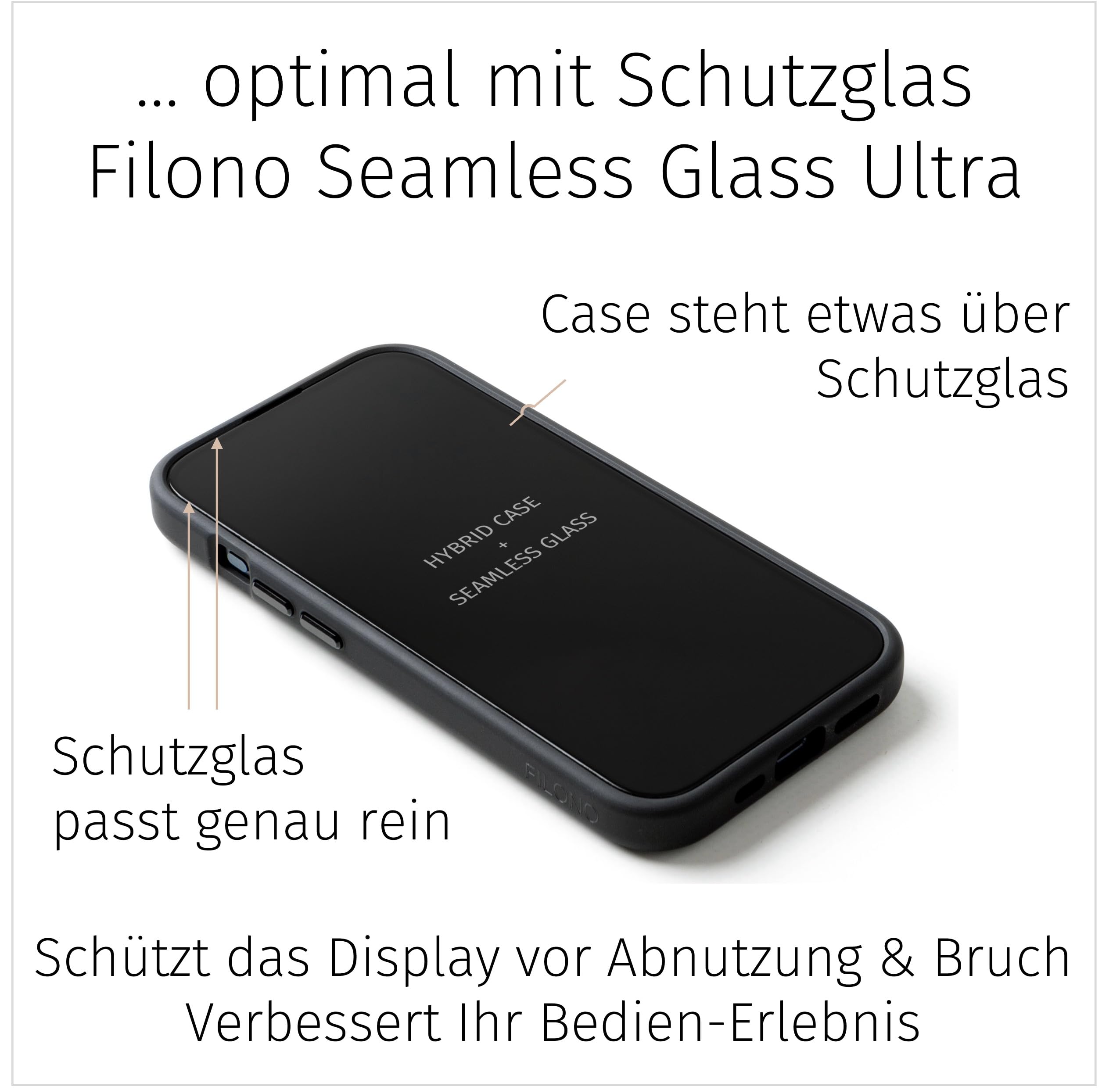 FILONO Carbon Hülle für iPhone 15 Pro Max | dünn | Made in Germany | mit Kamera-Schutz, Magnet-fixierbar | Hybrid Case