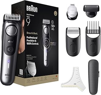 Braun All-in-One Trimmer for Men BT9520, Cordless with 180-Min Runtime, Lifetime Sharp Metal Blades, Waterproof, Precision Comb, 50+ Length Settings, Premium Case, 8-in-1