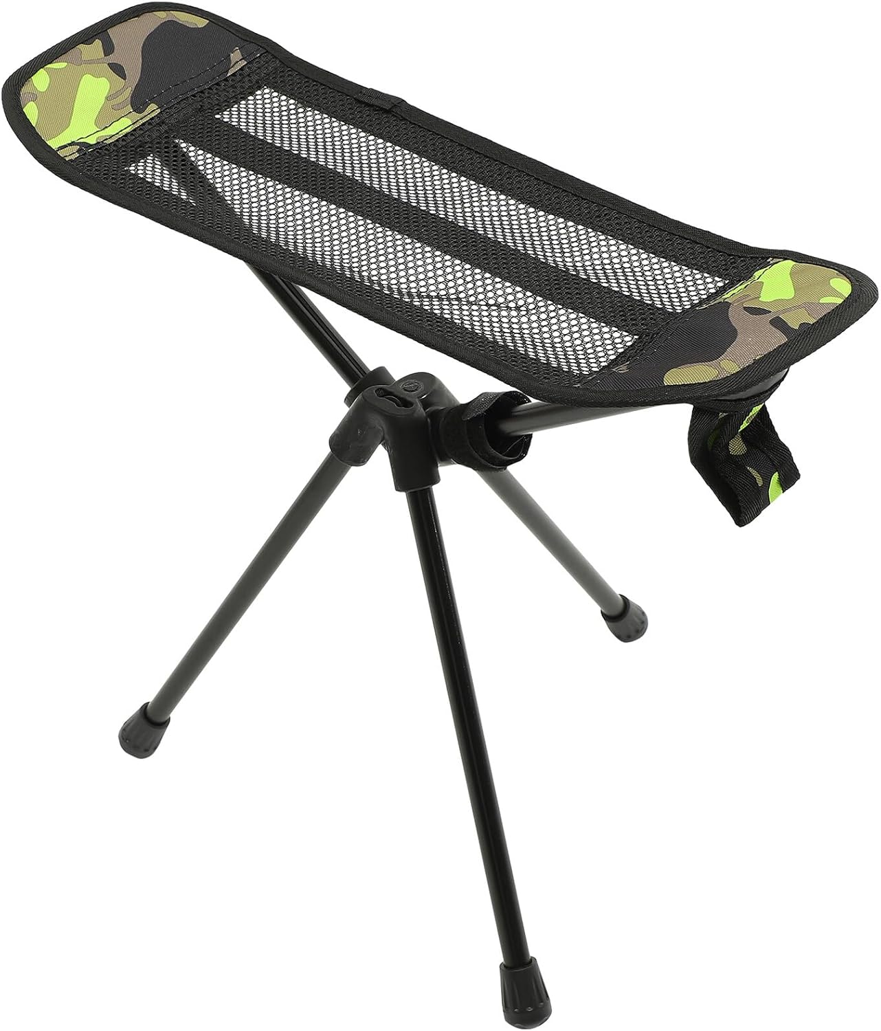 Portable Foldable Fishing Stool Lightweight Outdoor Camping Chair with Camouflage Green Legs Compact and Space-Saving for Travel Picnic Garden and Fishing Rest