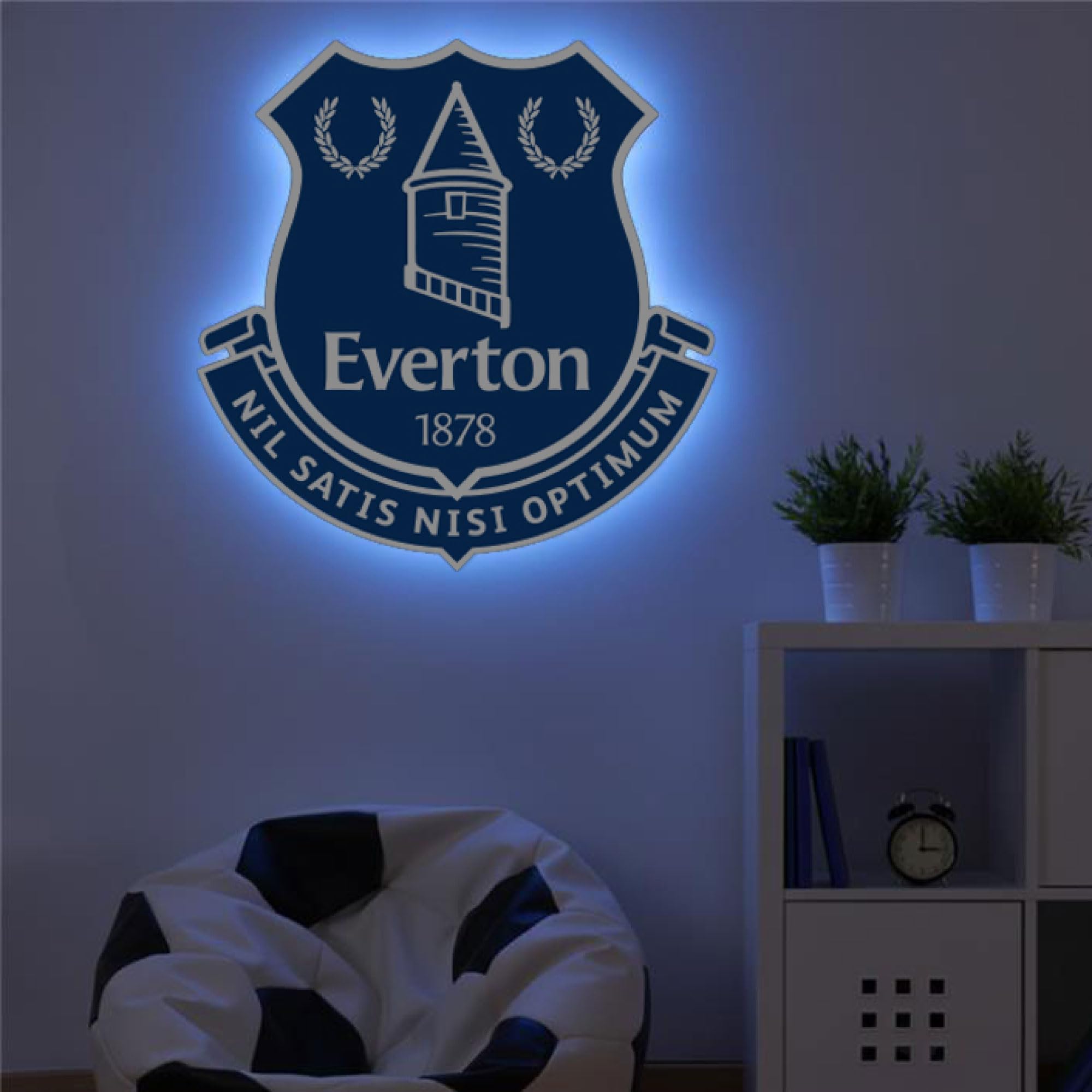 Themed Blue Everton Fc Crest Led Backlit Wallpop
