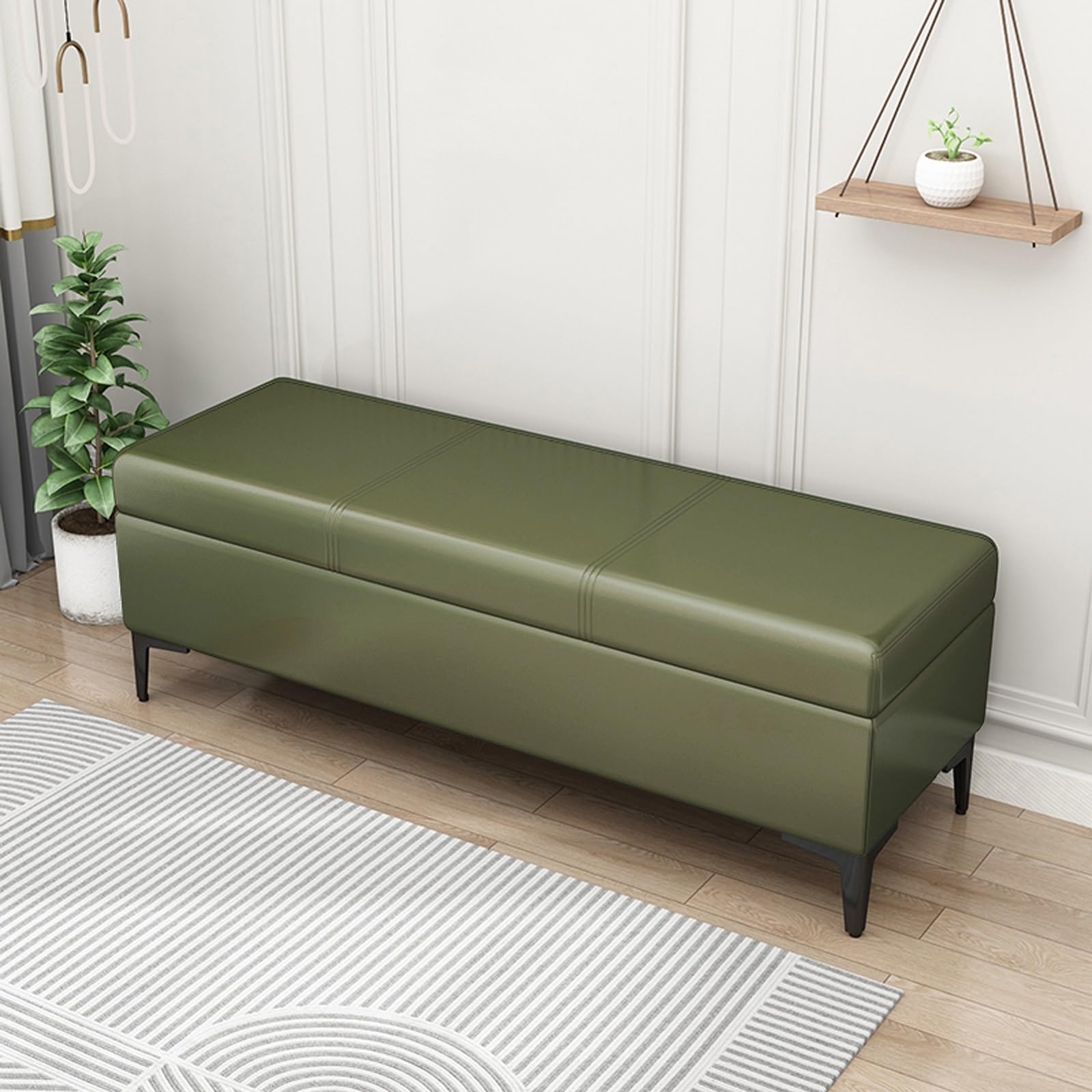 Banc ottoman de rangement pour optimiser un salon encombré 136 kg