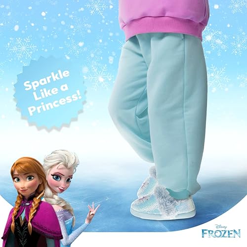 Miniatura 2 de Disney Frozen Elsa and Anna - Pantuflas de felpa para niñas, antideslizantes, cómodas, esponjosas, ligeras, cálidas, suaves, para interiores y niñas