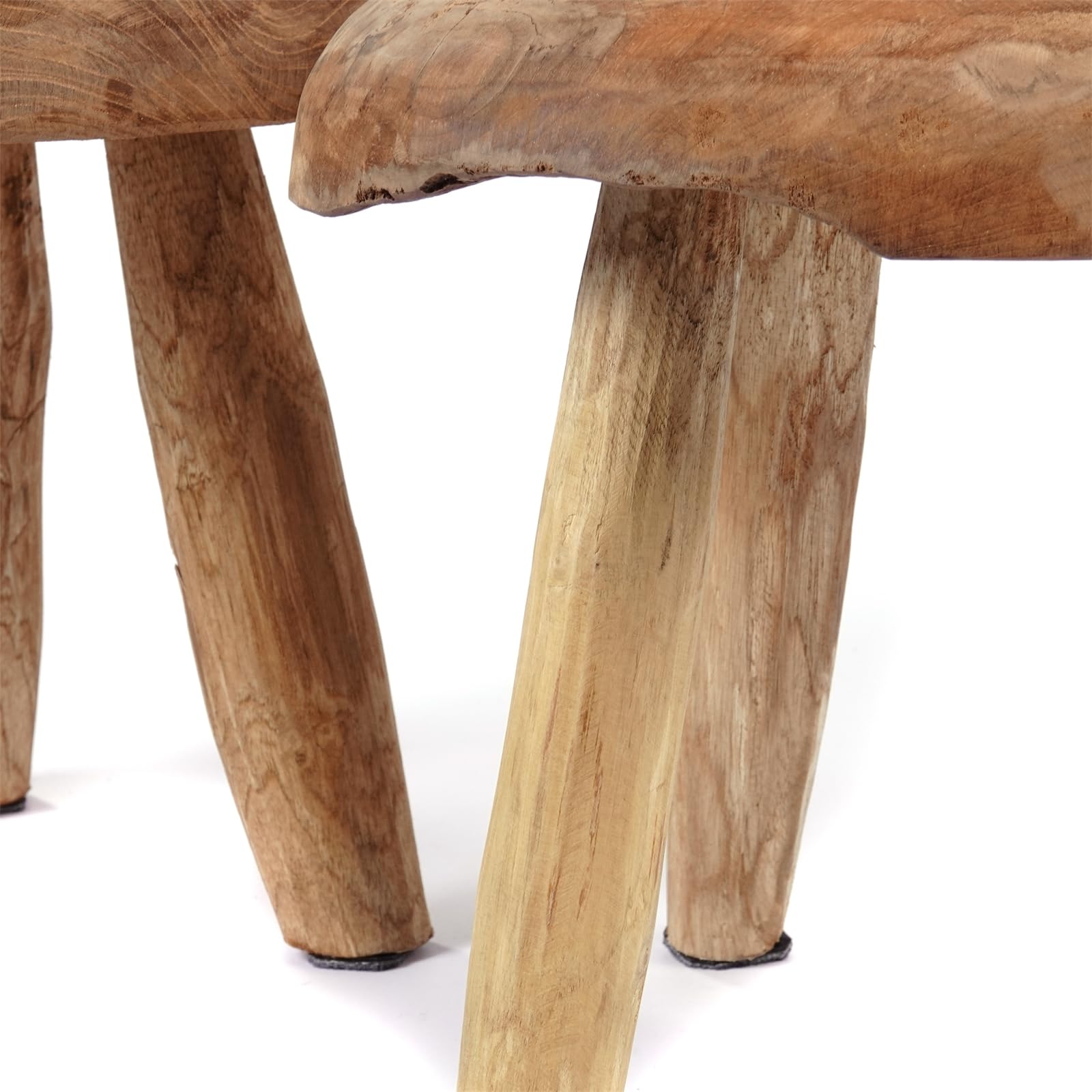 tabouret Klara en Bois Acajou | 28 cm, Petit Melk, Appui Rond pour Fleurs et Plantes, Bois Naturel
