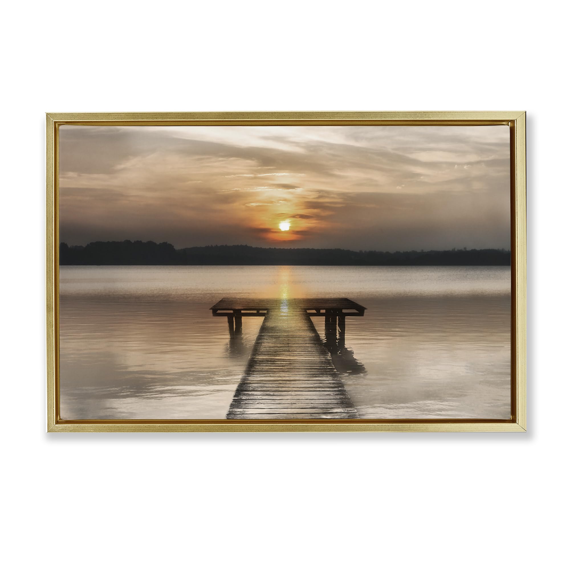 'Centric Reflective Sunrise'| Floating Frame Canvas Art