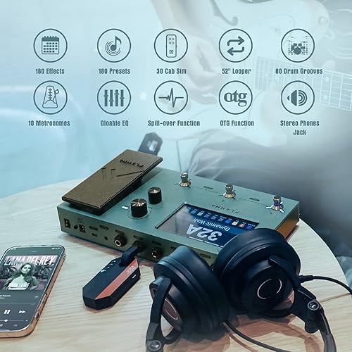 Miniatura 12 de FLAMMA FX150 Multi Effects Processor Pedal de guitarra eléctrica con amplificador de modelado de gabinete Simulación Global EQ pantalla táctil 160