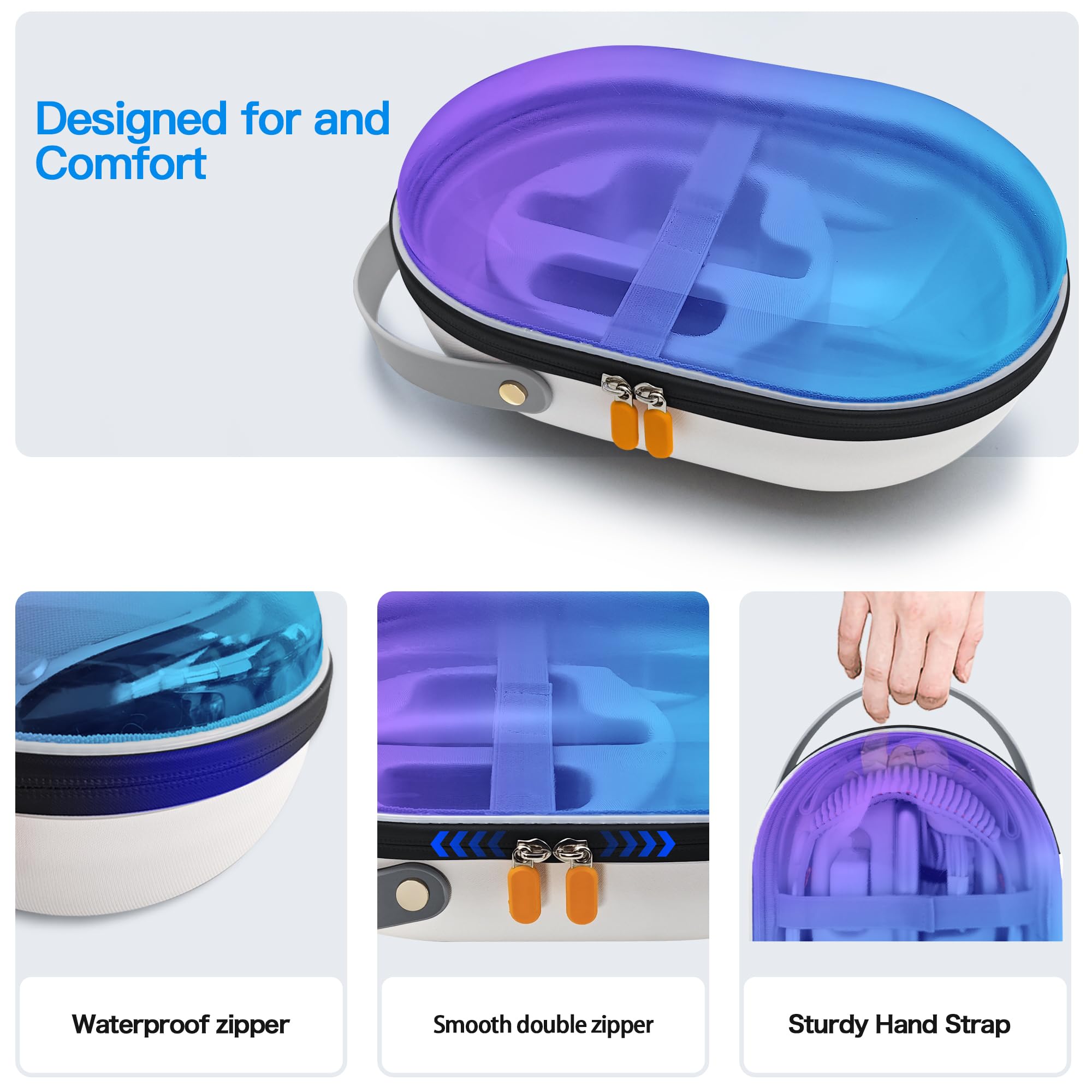 AWINNER Compatibile con custodia Apple Vision Pro, accessori VR con cinturino Elite, design ultra elegante per viaggi (blu)