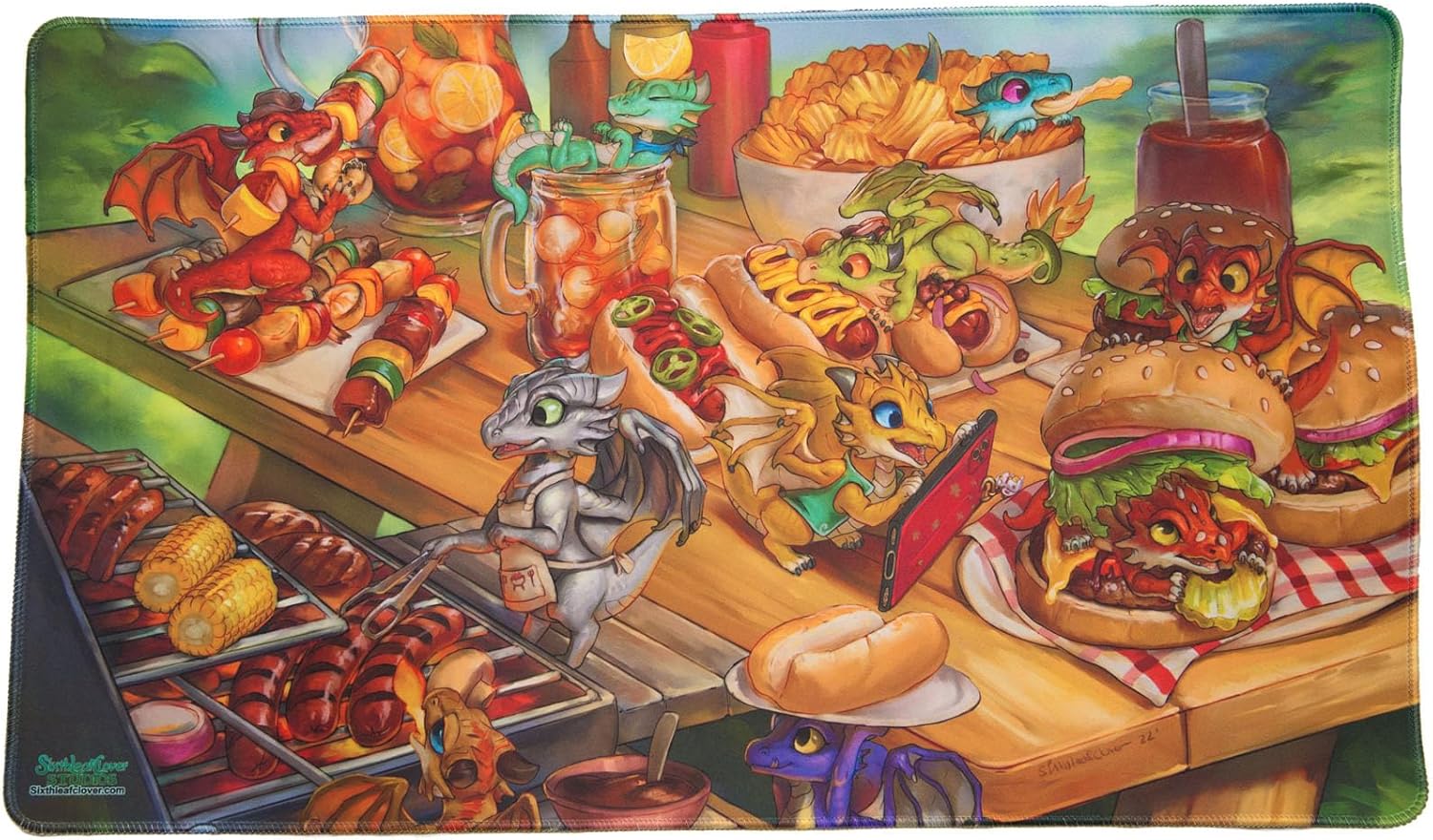 The Grillers BBQ Dragons TCG Card Gaming Mouse Pad Mat