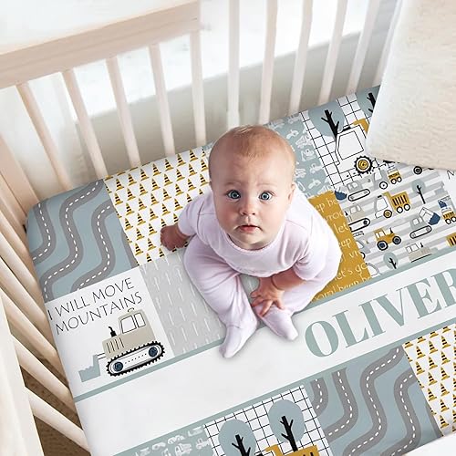 Miniatura 2 de Juego de ropa de cama personalizado para cuna para bebés, niños, juegos de ropa de cama de cuna con nombre, ropa de cama de bebé, ropa de cama de 2