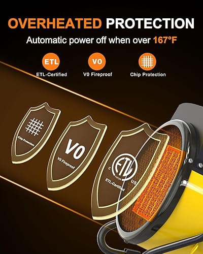 Miniatura 4 de Calentador para exteriores, calentadores eléctricos portátiles de 1500 W para uso al aire libre con calentamiento rápido 3S y protección contra