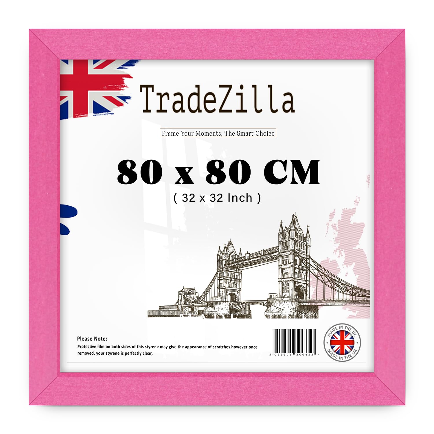 TradeZilla | Pink Flat Style Style 32 Inch x 32 Inch Gallery-Style (80 x 80 CM) Picture Frame, Signature Collection [ Pink ] — image 1