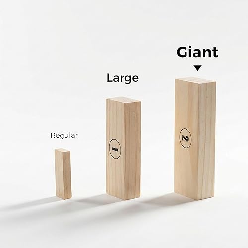 Miniatura 6 de Juego de torre grande gris Juegos al aire libre 54 bloques que apilan el juego incluye bolsa de transporte