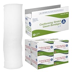 Dynarex Stretch Gauze Bandages 4 x 4 1 yds Non-Sterile Latex-Free Provides Wound Care in Medical and Home