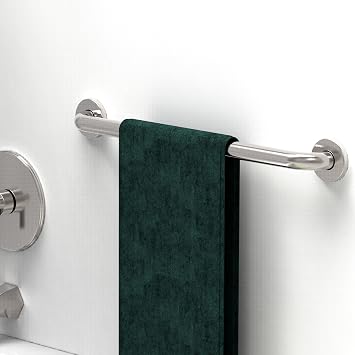 1-1/4 x 24inch Stainless Steel Bath Safety Grab Bar, ADA Compliant 500lbs Loading Capacity, Brushed Nickel, Assembly Needed