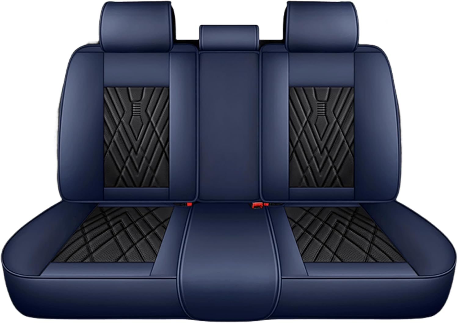 Custom Fit Breathable Water-Proof PU Leather Car Seat Cover for Hyundai Kona 2018-2023 2024 Interior Seat Covers Airbag Compatible (Full Set 5 Seats,Black Blue)