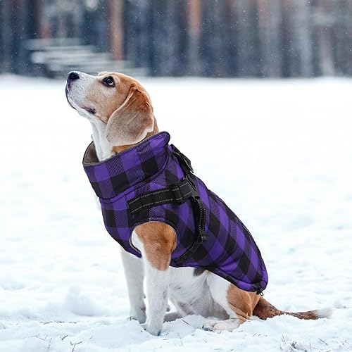 Miniatura 5 de Abrigo de invierno para perro, chaqueta de arnés para perro, chaleco de forro polar para mascotas, abrigos cálidos para cachorros, ropa para perros