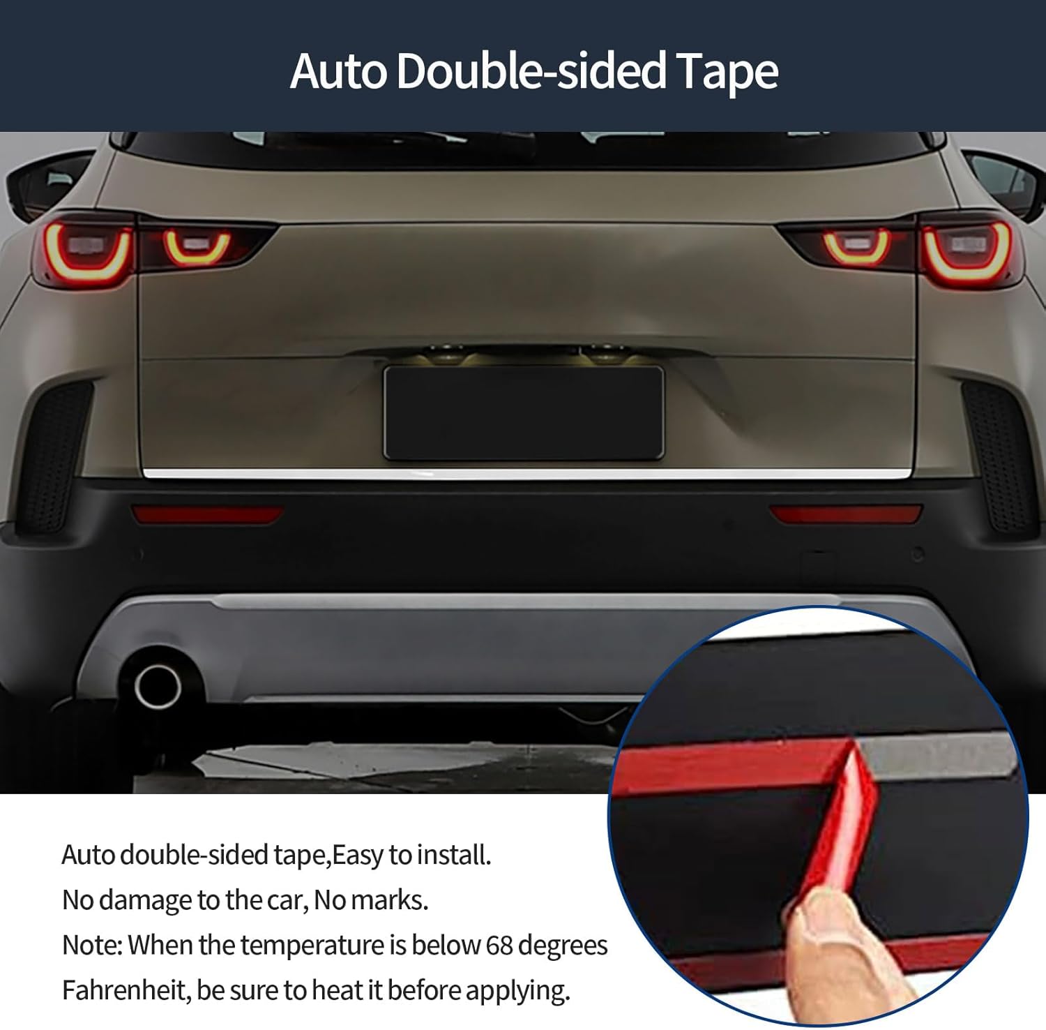 Tailgates Trim Compatible with Mazda CX50 CX-50 2023 2024 2025 2026 Rear Tail gate Door Trunk Lid Molding Cover Trim Exterior Car Accessories Stainless Steel 1PCS(Silver)