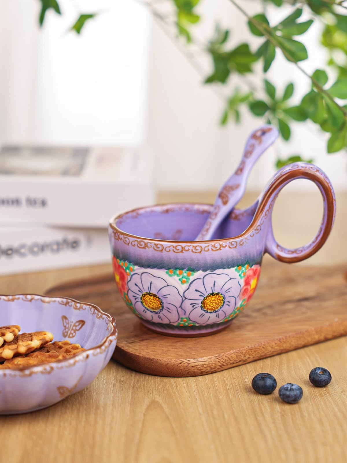 Amazon.com | silesia Handmade Loop Handle Soup Bowl, Plate and