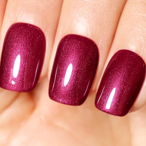 Esmalte de uñas de gel perlado, esmalte de uñas de gel con purpurina roja, esmalte de uñas de gel brillante con purpurina para otoño e invierno,