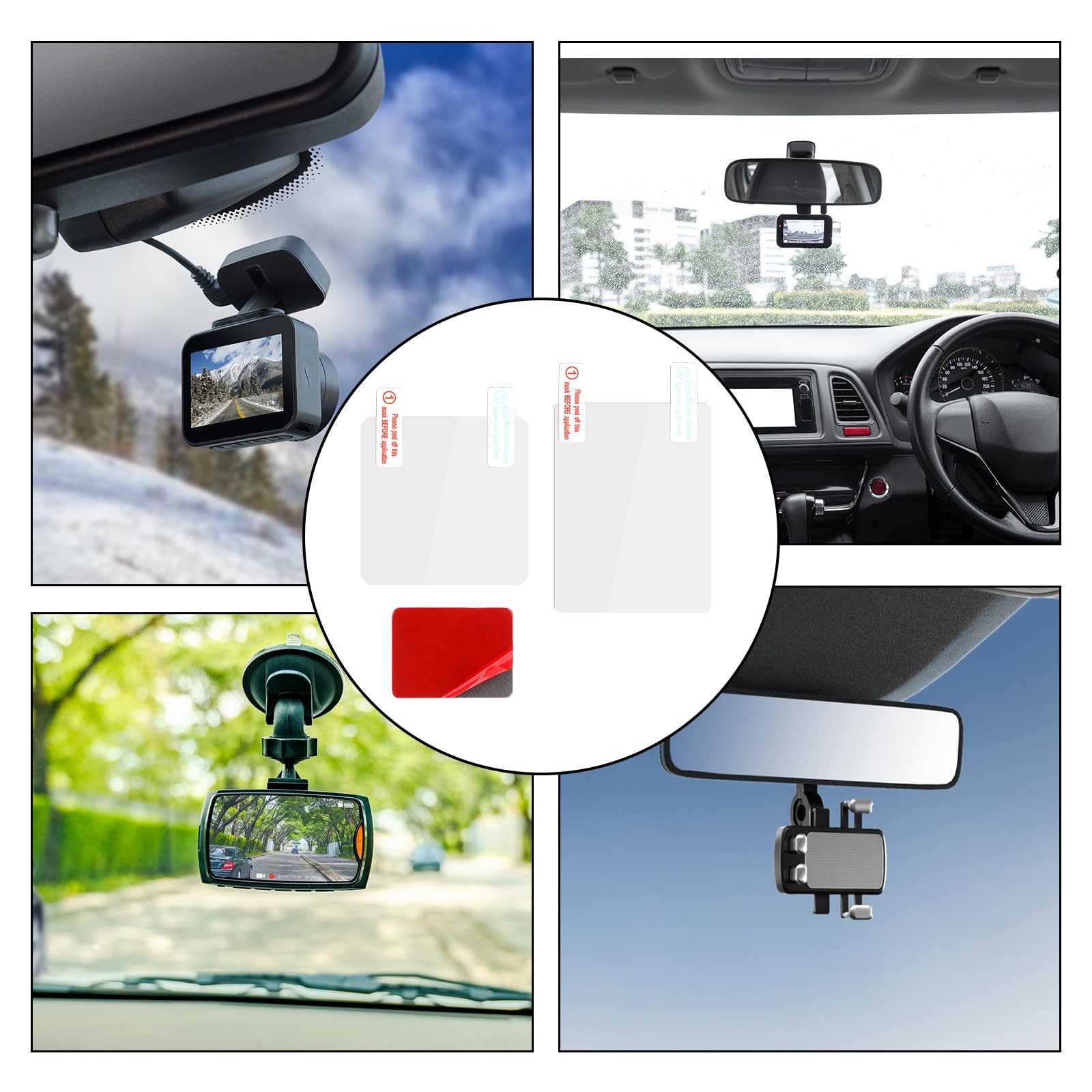 Antistatische Folien für Dashcam, 8 Stück, doppelseitiger Klebeschutz für Windschutzscheiben