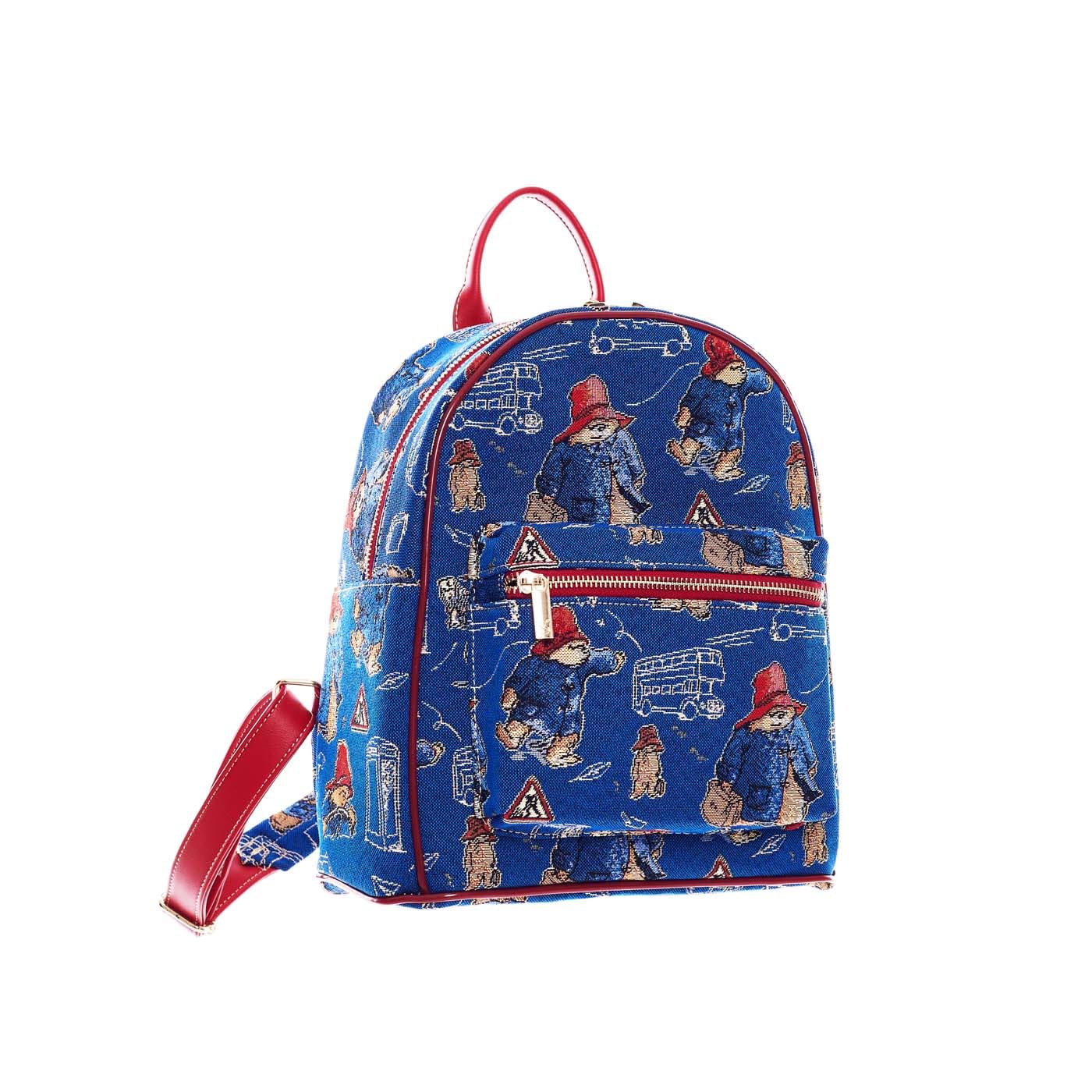 Signare Women's Paddington Blue Tapestry Casual Backpack Rucksack Women School Bags With Animal Design (Paddington Blue)