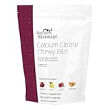 Bariatric Advantage Calcium Citrate Chewy Bites 500 mg - Highly Absorbable & Digestible - Vitamin D3 - Easily Chewable Calcium Supplement - Assorted Fruit - 90 Count