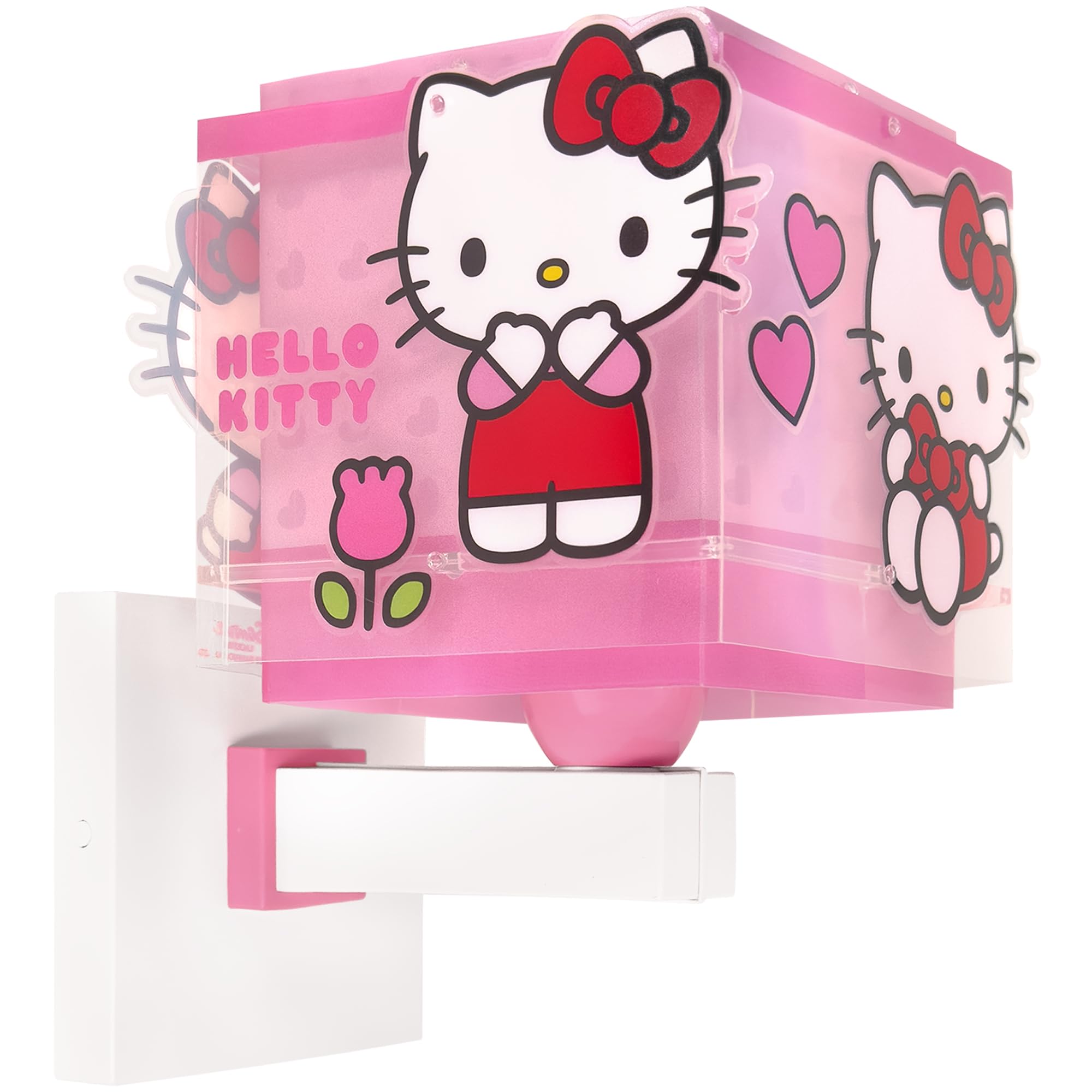 Dalber Lámpara Aplique Pared Infantil Hello Kitty 73269 E27 | Lámpara aplique de pared con instalación directa a la corriente o mediante cable con interruptor incluido.
