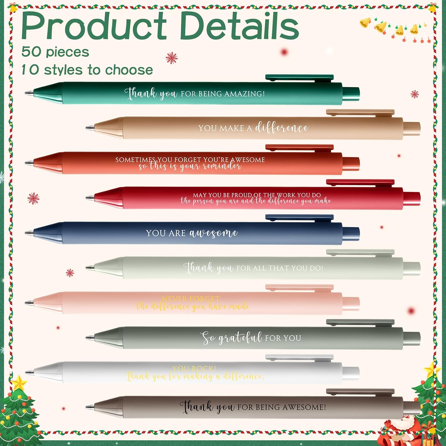 AmazingSpark 50 Pcs Employee Appreciation Pens Bulk, Vintage Colors image 3