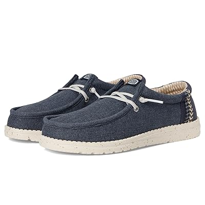 Hey Dude Kids Wally Break Brushed Linen (Little Kid/Big Kid) Boys Shoes Navy