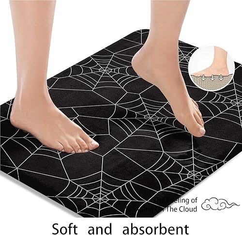 Miniatura 6 de Tayney Juego de cortinas de ducha de Halloween con tapa de inodoro y alfombras antideslizantes, 4 cortinas de ducha para baño, decoración simple de