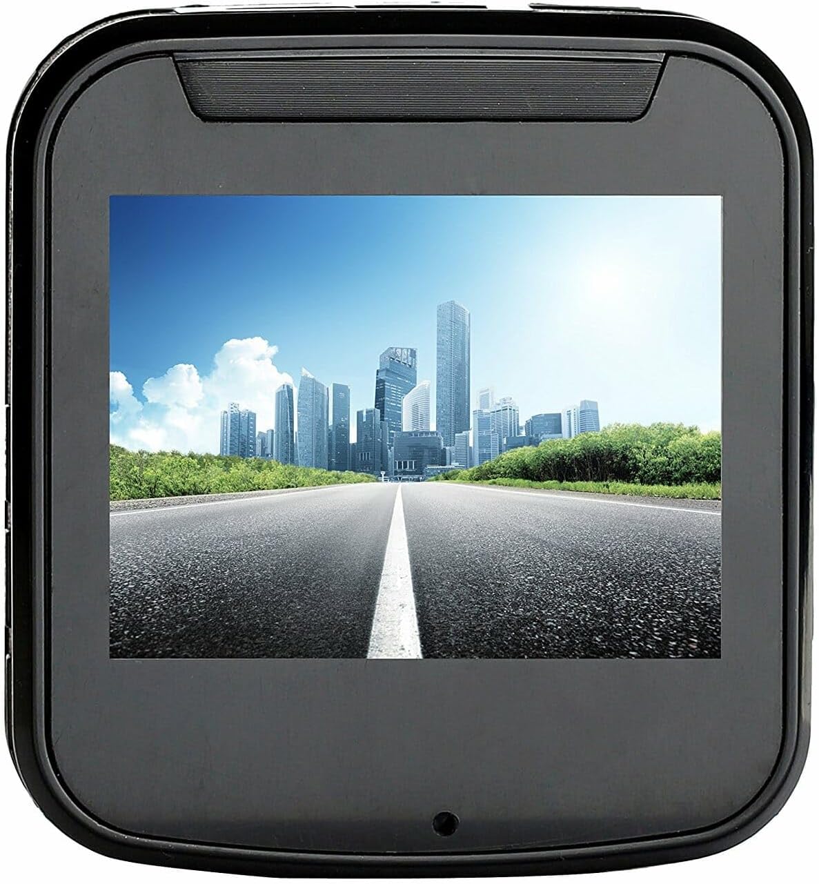 Polaroid PD-E73H Dash Cam Side View with Buttons and Ports