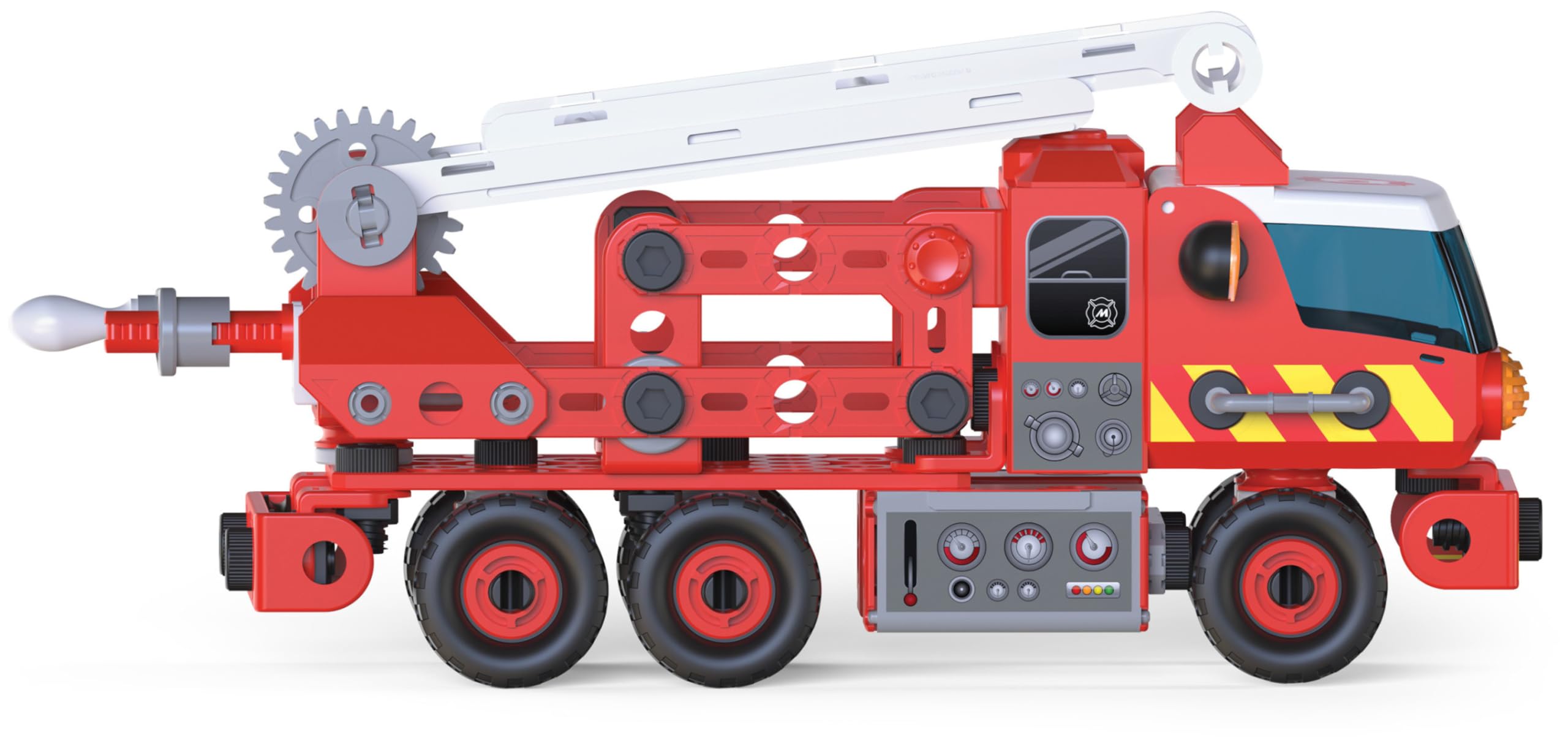 MECCANO - Camion DE Pompiers Junior - Jeu de Construction avec Sons, Lumières Et Outils - Camion de Pompiers de 150 pièces - Jeu Construction avec 2 Outils - Jouet Enfant 5 Ans et +