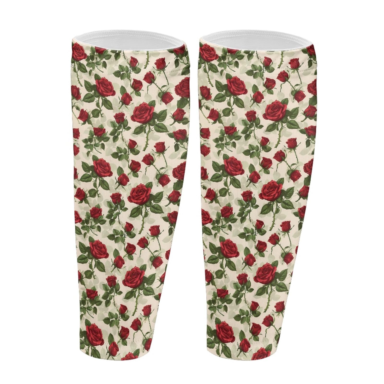 TOADDMOS Calf Compression Sleeve 1 Pair Calf Support Shin Splints for Men and Women Leg Compression Socks, Rose Flower