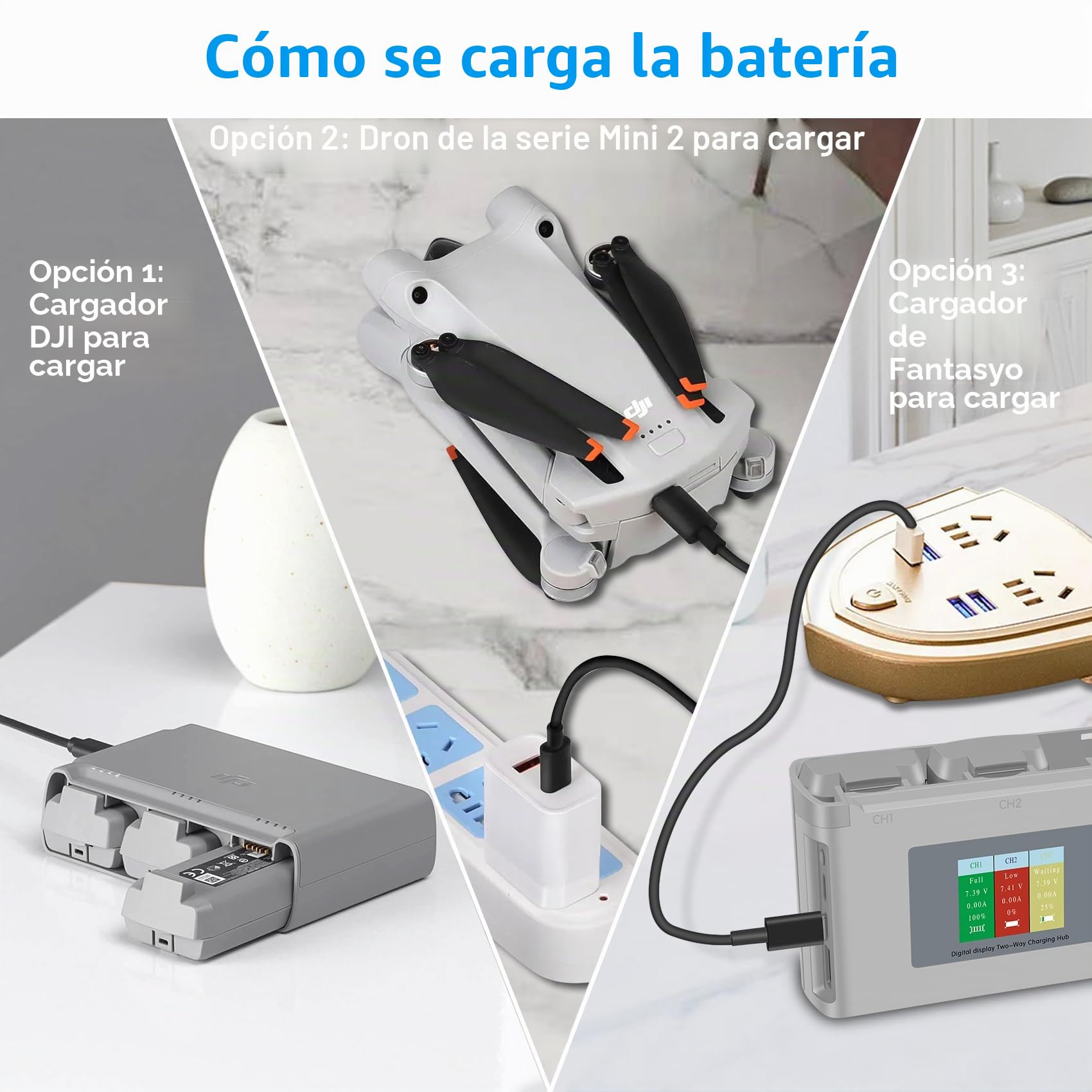 Fantayso Smart Flight Mini 4K/Mini 2 Batería 1 Pack 2400mAh Capacidad 31 Minutos Tiempo de Vuelo Máximo Compatible con DJI Mini 4K Mini 2 SE, Mini 2, Mini SE