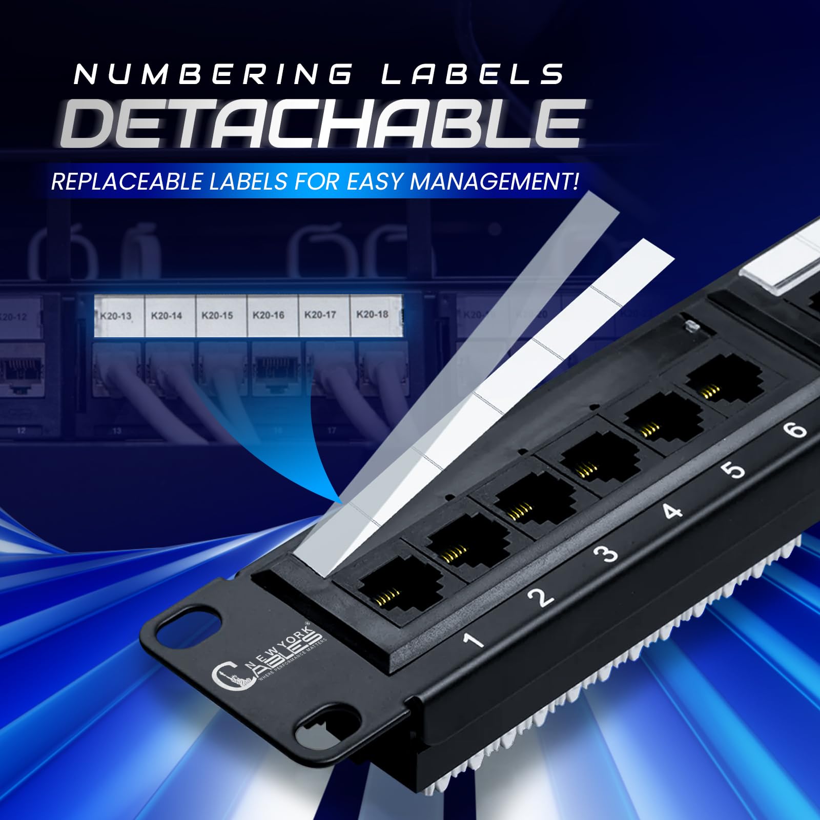 Pannello patch RJ45 Cat6 UTP 24 porte montaggio a parete o rackmount