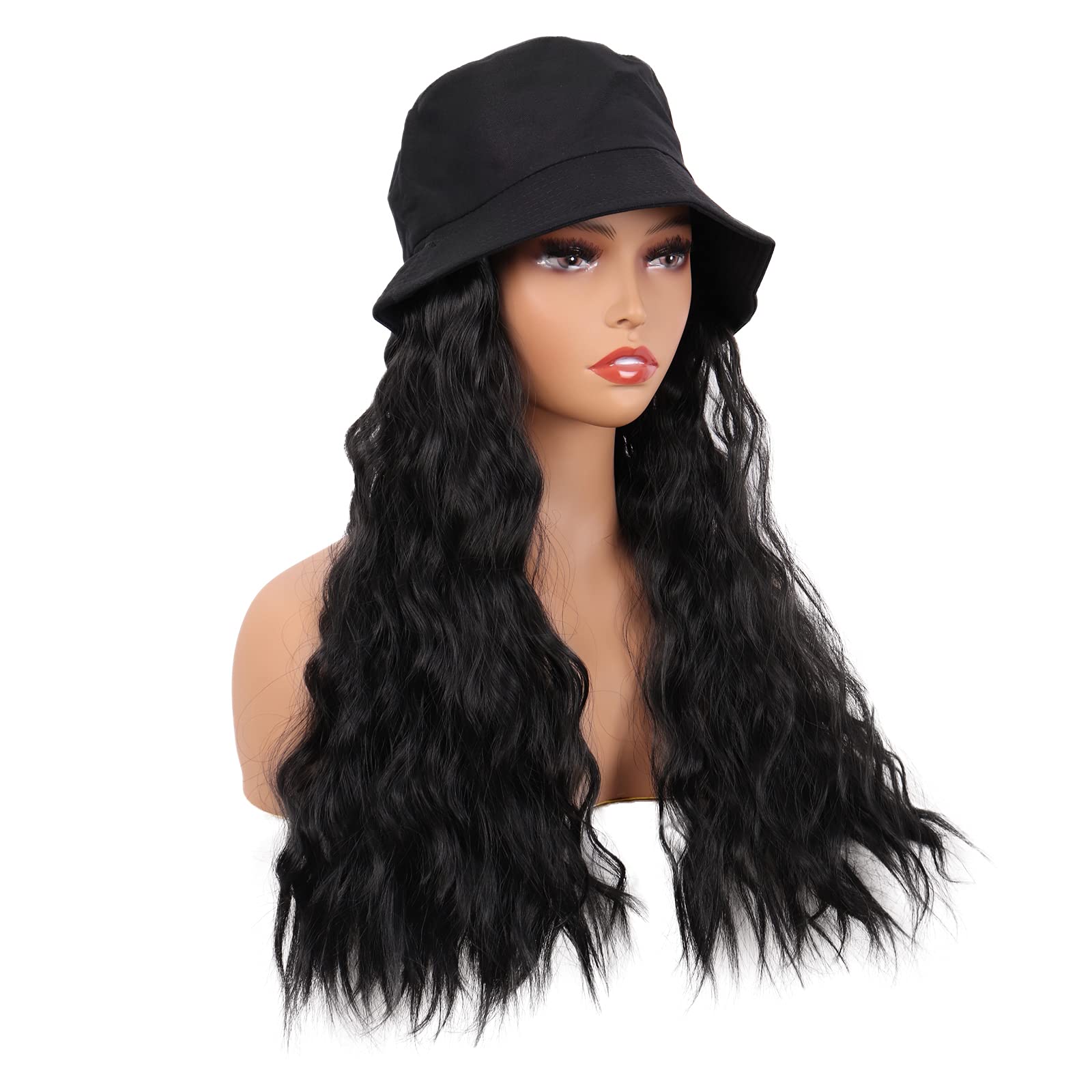 Amazon.com : MapofBeauty 24 Inch /60 cm Hat Wig Women  display picture 1