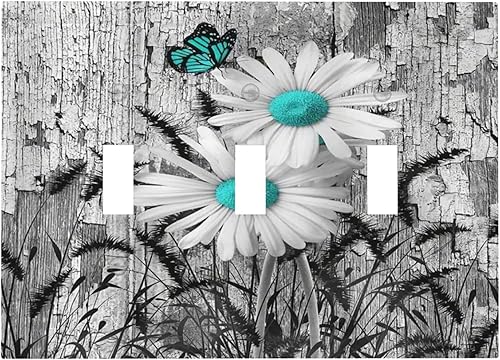 Miniatura 51 de Cubierta de Pared de Interruptor y Toma de Corriente de 1 Gang de Patrón Texturizado de Mármol Turquesa Oscuro Azul Gris Moderno Abstracto de Lujo