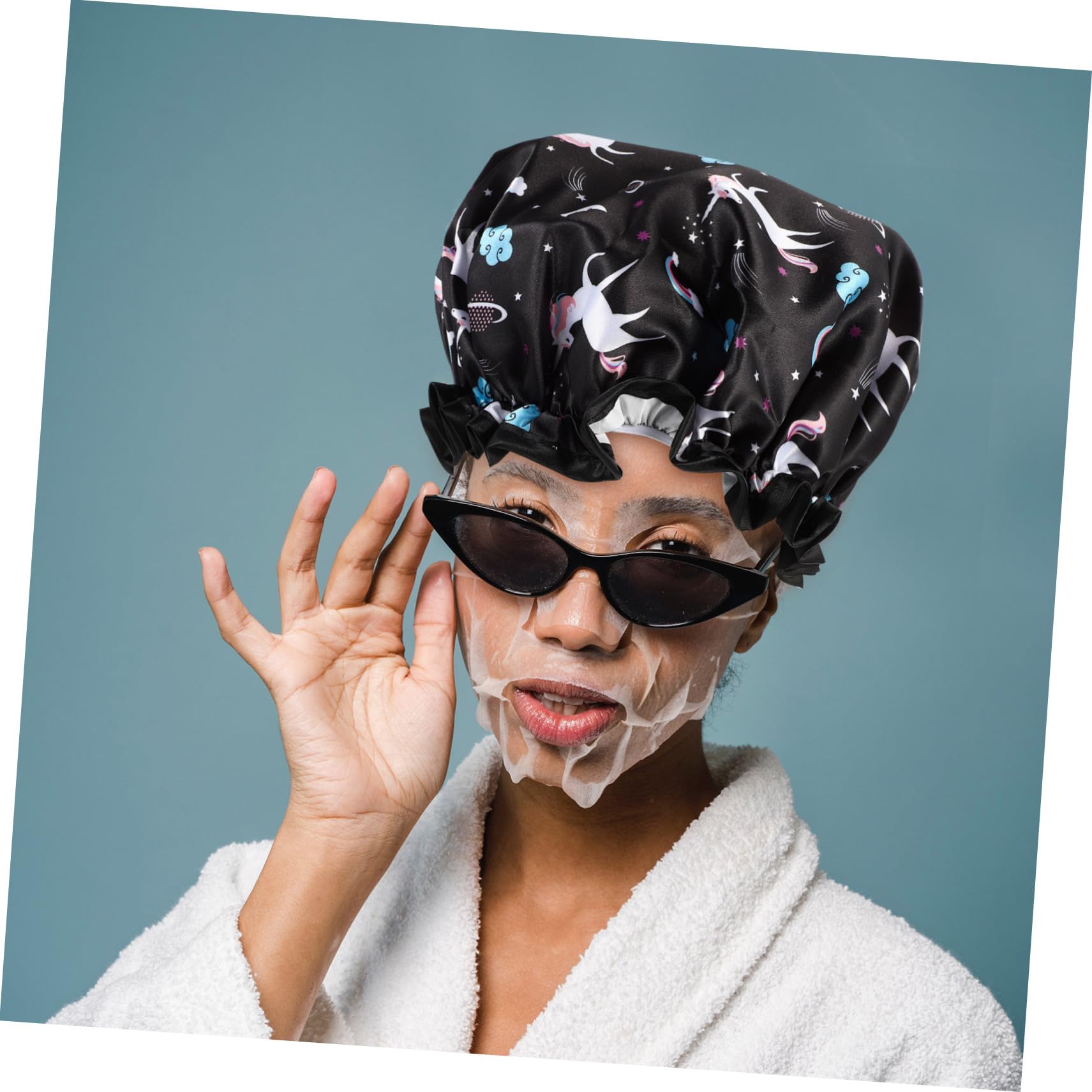 Alipis 9piezas Gorro De Reutilizable Protección Elástica Para Cabello Doble Diseño Para Baño y Maquillaje