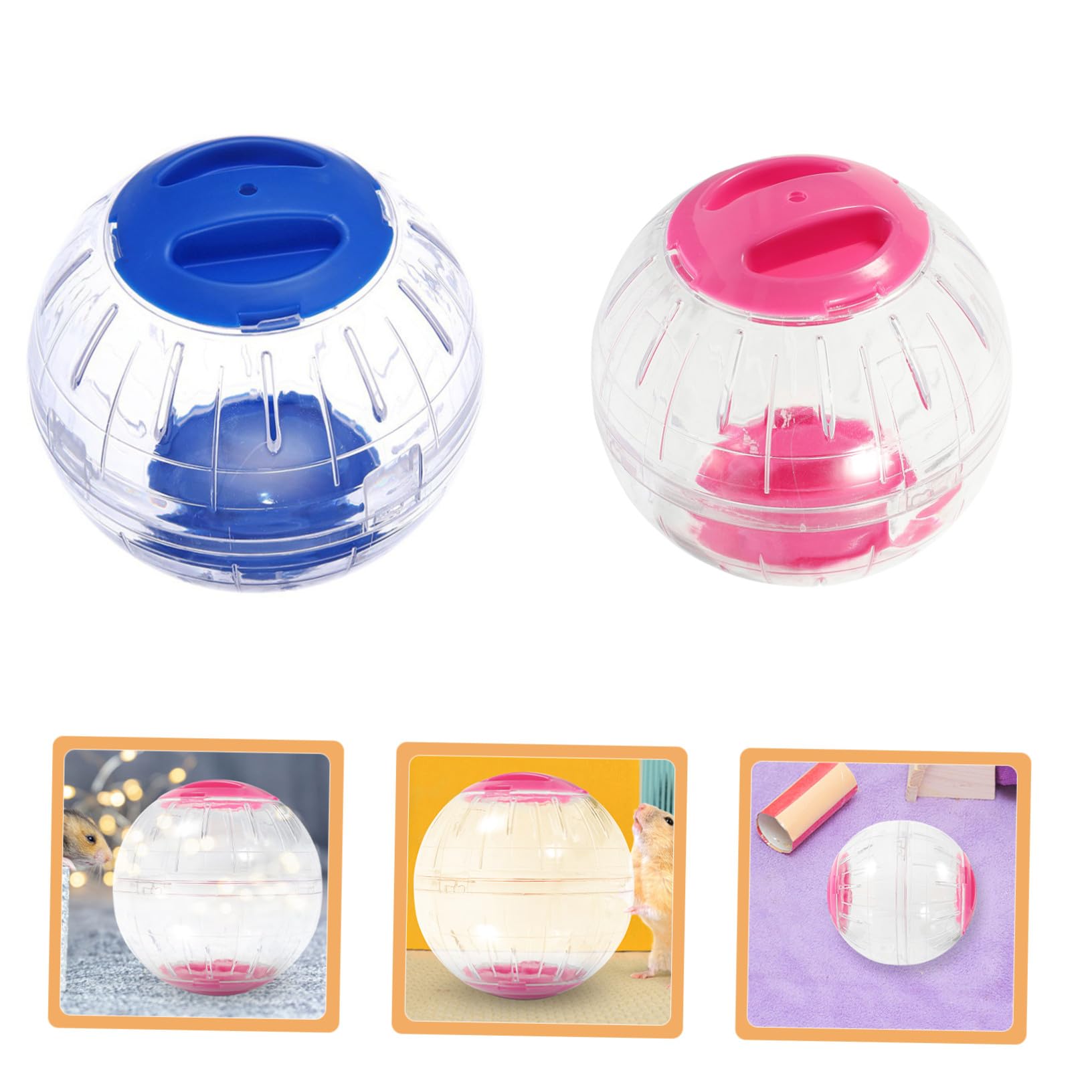 Roue à Hamster Silencieuse Transparente 4pcs en Plastique
