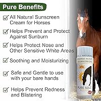 Vista 3 de Protector solar para caballos – Pure Sole Sun Block Cream Protege la piel rosa sensible del sol, quemaduras de viento y deslumbramiento de nieve