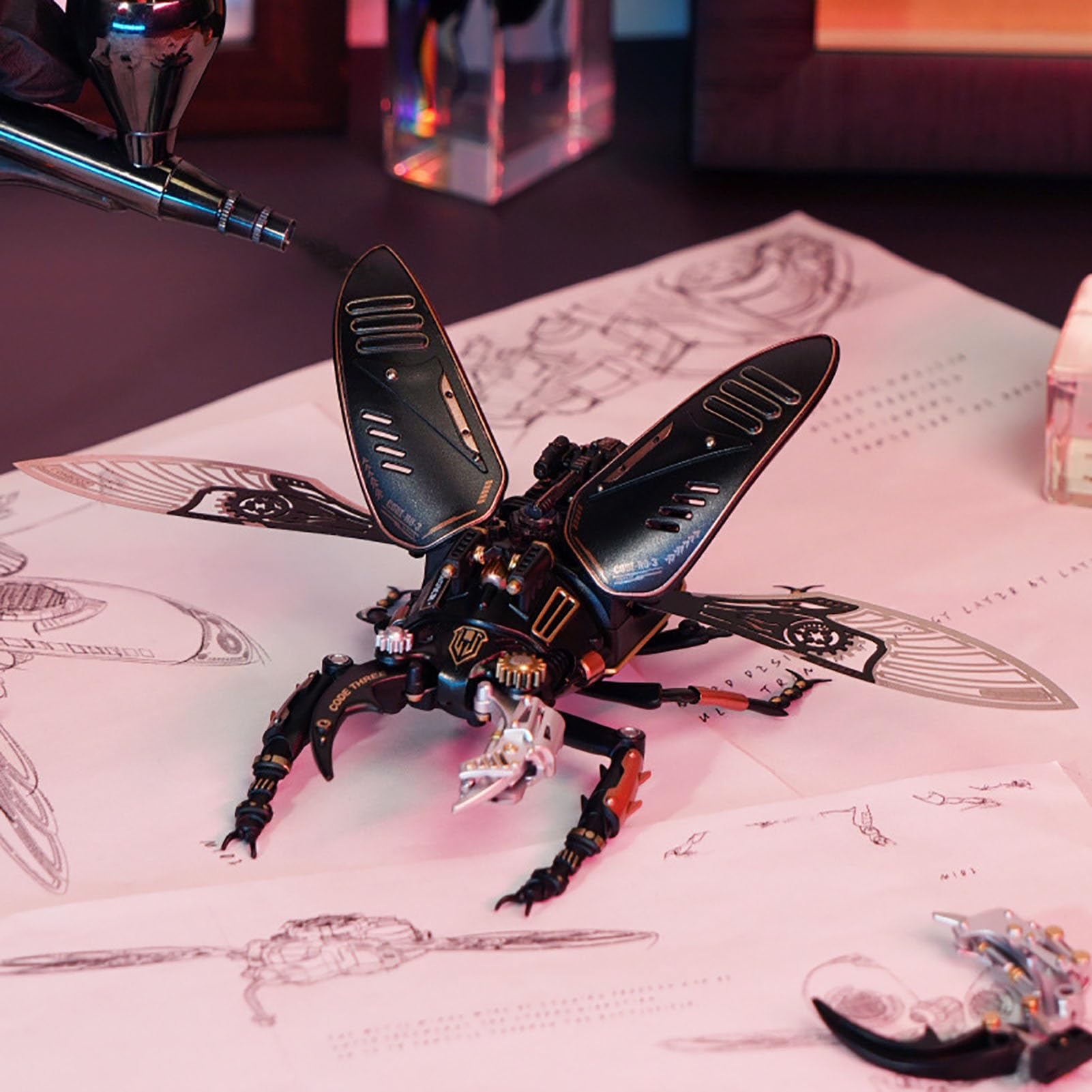 Metalowe puzzle 3D dla dorosłych, zestawy modeli chrząszczy metalowych, zestawy modeli do samodzielnego montażu metalowych owadów,zestaw zabawek na biurko dla kolekcjonerów mężczyzn.